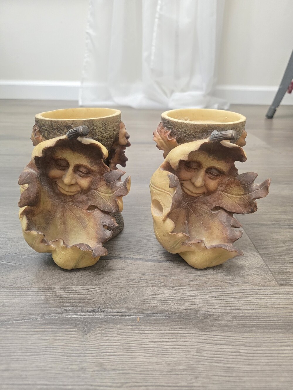 Innivation Heavy Oak Leaf Candle Holder Set Of 2 Mythical Whimsical 1997